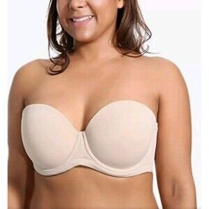 Calvena White Strapless Convertible Under wire Bra Size 38f Nwt